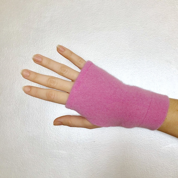 100% Cashmere Fingerless Gloves  Vintage Influence. One Size Fits All.