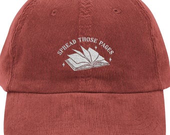 Spread Those Pages Embroidered Book Hat for Fantasy Readers Booktok Merch Smut Lover Gift Romantasy Bookish Aesthetic Cap for Her