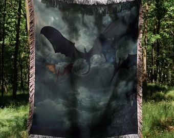 Vierte Flügel Decke Gewebter Wurf Basgiath War College Drachenreiter Merch Flügelführer Xaden Violet Sorrengail YA Fantasy Bookish Geschenk