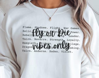 Fourth Wing Booktok Gifts for Readers Xaden Riorson, Violet Sorrengail, Onyx Storm Merchandise, Bookish Sweater Booktok