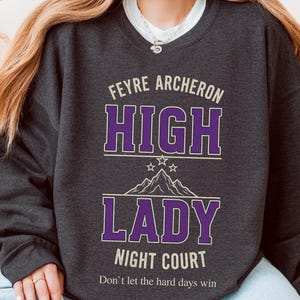Feyre Archeron High Lady Night Court Sweatshirt ACOTAR Merch Sarah J Maas Bookish Gift Velaris Sweater Cozy SJM Booktok Apparel