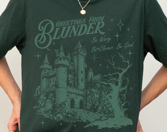 Blundershirt één donker venster twee gedraaide kronen leesgrage Tee Booktok Fantasy-shirt Wees op je hoede Wees slim Be Good Dark Romance Merch