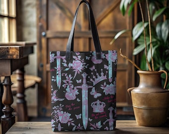 Quicksilver Buchtasche, Dark Romance Callie Hart Tote, Gothic Bookish Accessoire für Fans, Perfektes Geschenk für Buchliebhaber