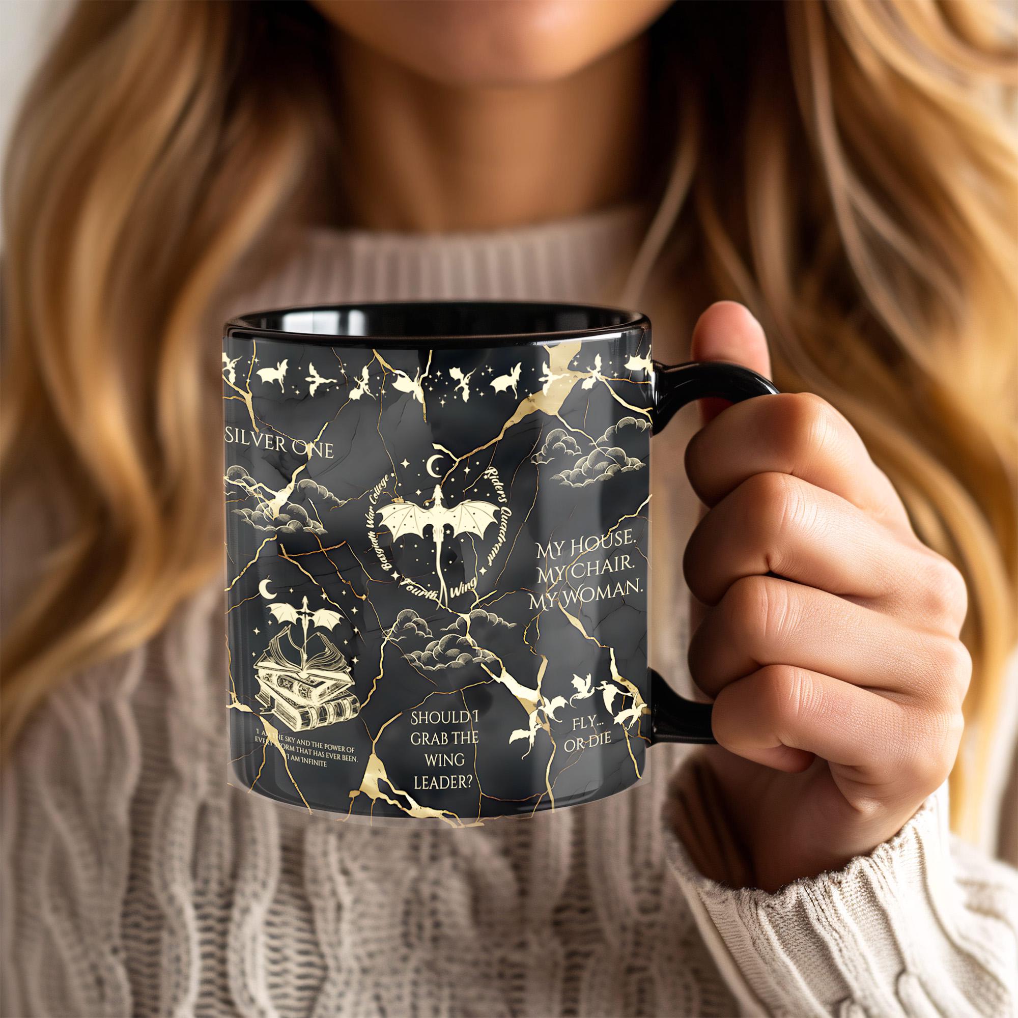 Fourth Wing Mug Bookish Dragon Mug Romantasy Mug for Xaden Riorson Fans BookTok Mug Gift for Wife Cute Bookish Mug Book Lover Gift