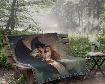 ACOTAR Gewebte Decke Sarah J Maas Rhysand Feyre Night Court City of Starlight Court of Dreams Bücherwurm Geschenk Cozy Fantasy Home Decor