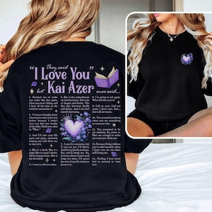 a woman wearing a black shirt with a poem on it
