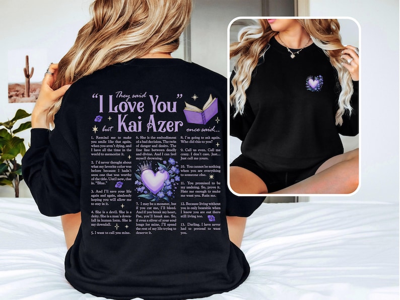 a woman wearing a black shirt with a poem on it