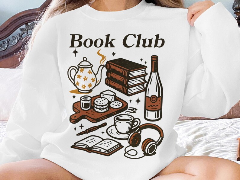 Book Club Cozy Sweatshirt, Book Lover Pullover, Bibliophile Gift, Reading Enthusiast Sweater, Literature Merchandise, Cozy Apparel