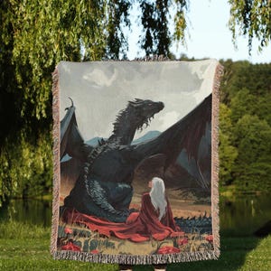 Dark Academia & Abraxos Woven Blanket | TOG Tapestry | Maas Fantasy Throw | Bookish Gift for Booktok | TOG Merch for Readers
