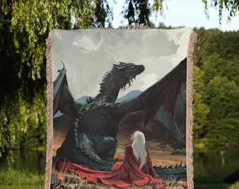 Dark Academia & Abraxos Woven Blanket | TOG Tapestry | Maas Fantasy Throw | Bookish Gift for Booktok | TOG Merch for Readers