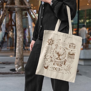 To Whatever End Tote Bag Throne of Glass Inspired Book Lover Gift for SJM Fans Aelin Galathynius Fantasy Tote Sarah J Maas Merch Bag