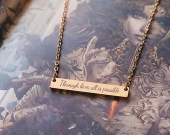 Through Love All Is Possible Necklace Crescent City Jewelry Bryce Quinlan Necklace Hunt Athalar Starborn Charm Necklace Bookish Jewelry Gift