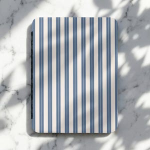 Blåvitt vertikalt randigt Kindle-skal Kindle-fodral Nautiskt randigt mönster Klassiskt läsfodral Gåva Kindle Paperwhite-skal Bokmal
