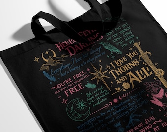 Tote Bag A Court of Thorns and Roses ACOTAR Sarah J Maas Throne of Glass BookTok A Court of Mist and Fury Book Lover Gift