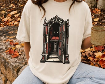 Halloween Book Shirt Ghost Reading Sweatshirt Dark Academia Spooky Season Tee Librarian Bookish Merch Gothic Library Top Book Lover Gift