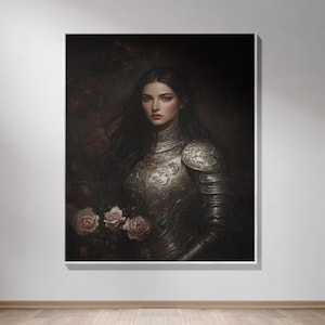 Dark Academia Fantasy Knight Woven Blanket Medieval Gothic Tapestry Dark Floral Woven Throw for Witchy Home Decor Fantasy Goth Blanket