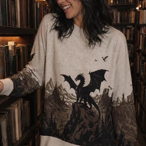 Fourth Wing Knitted Sweater, Basgiath War College Jumper, Rebecca Yarros Dragon Rider Bookish Gift, Fantasy Reader Jacquard Knitwear for Her