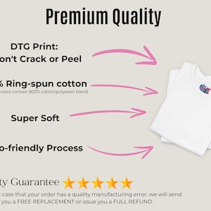 a white t - shirt with the words, premium quality, won't crack