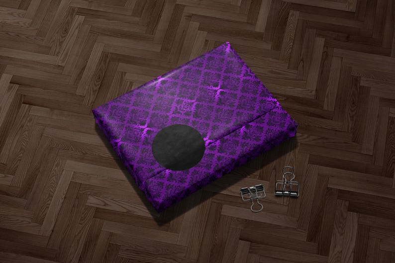 Purple damask gift wrap, Decorative wrapping paper, Luxury gift presentation, Elegant holiday packaging, Special occasion wrapping