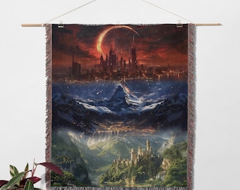 ACOTAR Blanket Night Court TOG Crescent City Bookish Throw Gift for Book Lovers & BookTok Fans Light It Up Fantasy ACOTAR Merch Decor