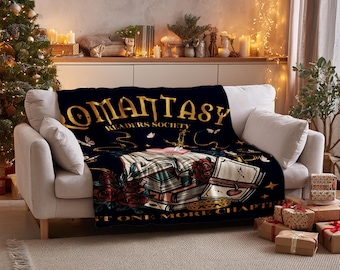 Manta de la Sociedad de Lectores Romantasy, regalo para amantes de los libros, decoración otoñal, decoración de Dark Academia, lectura de fantasmas, manta de regalo para amantes de los libros