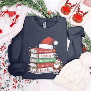 Christmas Sweatshirt Cute Santa Shirt Holiday Sweater Cozy Winter Top Christmas Gift Family Matching Pajamas Christmas Outfit