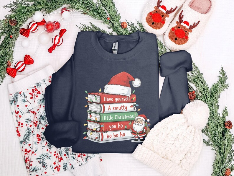 Christmas Sweatshirt Cute Santa Shirt Holiday Sweater Cozy Winter Top Christmas Gift Family Matching Pajamas Christmas Outfit
