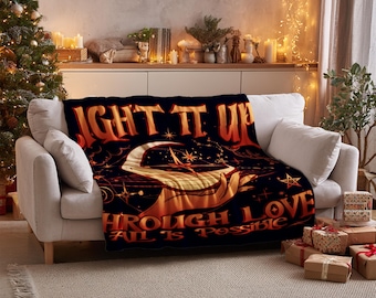 Light It Up Blanket, Sarah J Maas Merch, Crescent City Art, Bookish Blanket, Gift For Book Lover, Hunt Athalar, Ruhn Danaan Decor