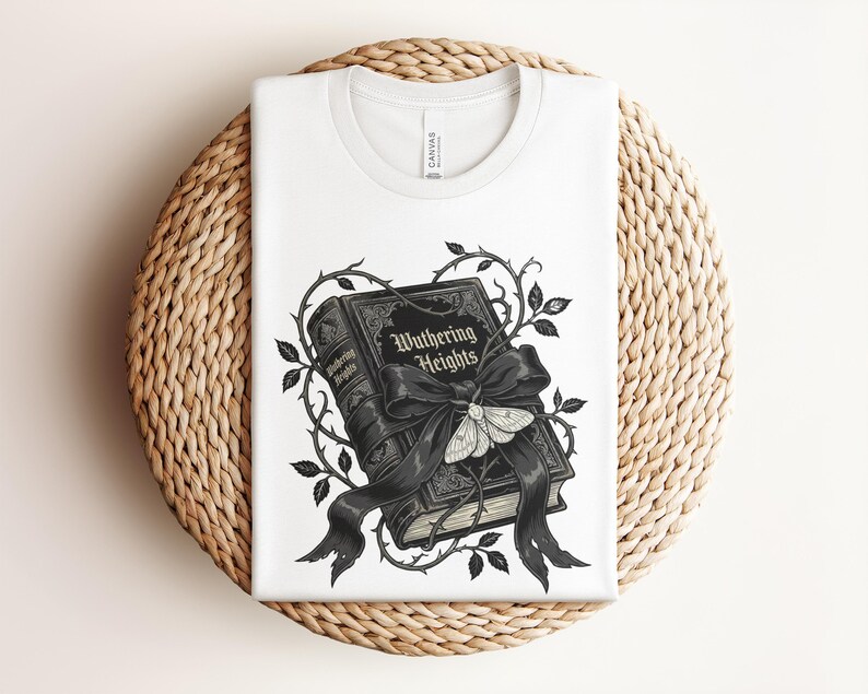 Wuthering Heights T-Shirt Sweatshirt, Emily Bronte, Gothic Literature, Classic Literature, Dark Academia, Book Lover Gift, Gothic Decor White