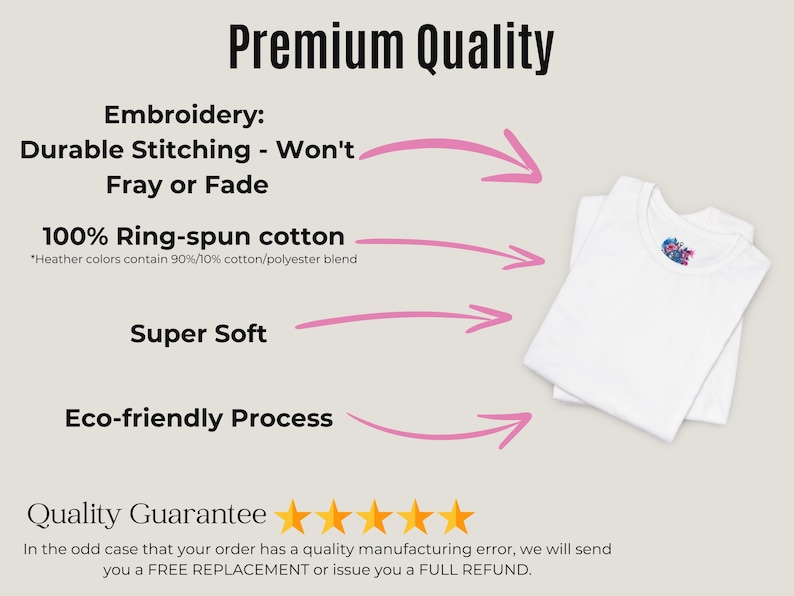 a white t - shirt with the words premium quality on it