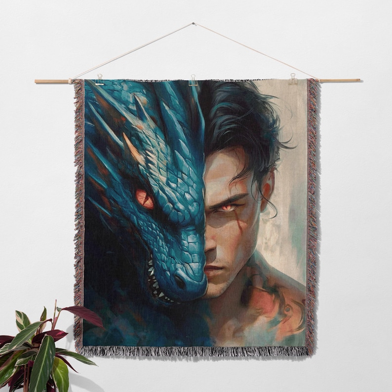 Onyx Storm Woven Throw Blanket Xaden Riorson Inspired Dragon Rider Fourth Wing Shadow Daddy Bookish Gift for Fantasy Readers image 1