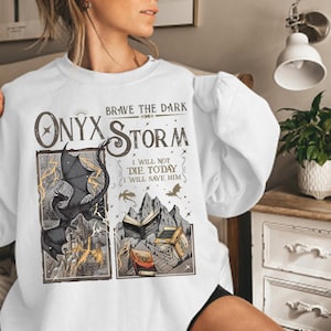 Onyx Storm-shirt vierde vleugel Merch leesgrage sweater Xaden Riorson cadeau voor lezers Violet Sorrengail Tairn boekliefhebber shirt Booktok
