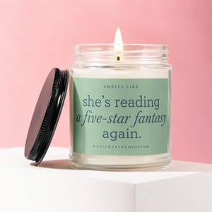 Smells like she's reading again candle Smut lover Smut reader Avid reader gifts funny book candle Spicy Fairytales Book lover gifts