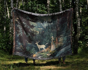 TOG Blanket fantasy romance Stag Tapestry fairycore Gift Cozy Reading Blanket for Fantasy Book Lovers