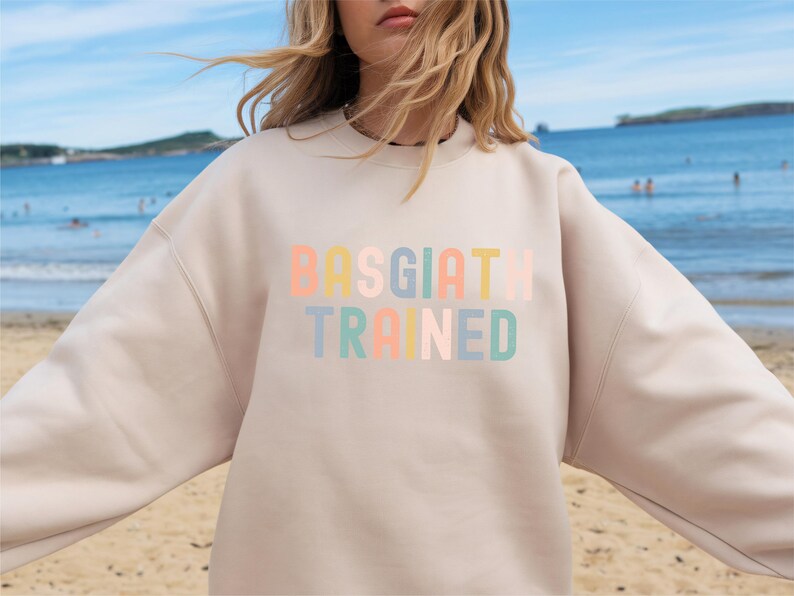 Basgiath Trained Sweatshirt, Fourth Wing Merch, Fantasy Bookish Cozy Pullover for Book Lovers Violet Sorrengail Onyx Storm Perfect Gift image 4