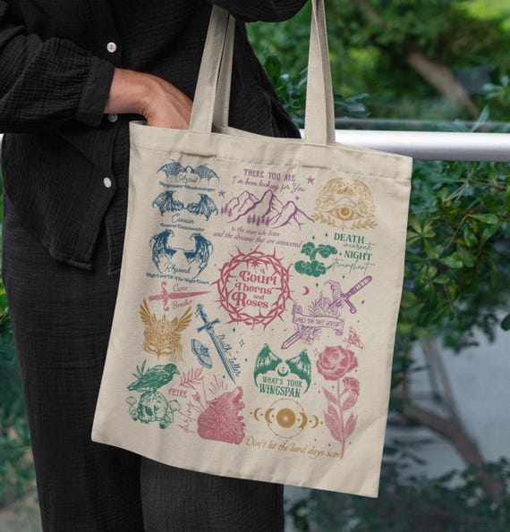 Sac cabas ACOTAR, cadeau amateur de livres pour les fans de SJM Sac  livresque inspiré de Velaris Crescent City Terrasen Romantasy BookTok Sarah  J