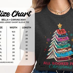 All Booked For Christmas Shirt, Christmas Book Tree Tee, Holiday Reading T-Shirt, Book Lover Christmas Gift, Funny Christmas Book Shirt