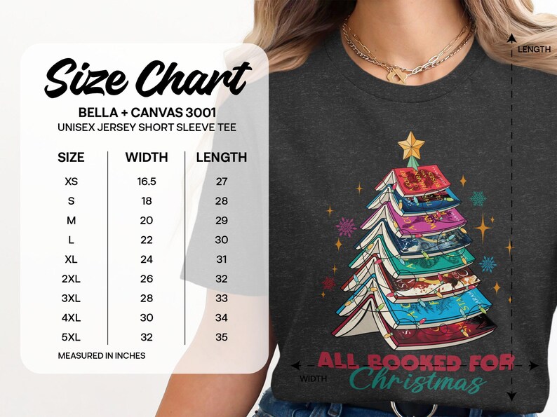 All Booked For Christmas Shirt, Christmas Book Tree Tee, Holiday Reading T-Shirt, Book Lover Christmas Gift, Funny Christmas Book Shirt