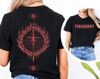 TOG Zitat Tee, bezauberndes Feuerherz Design, fairycore Fan Shirt, ideales Leser Geschenk