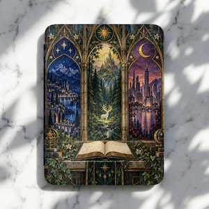 Funda para Kindle Paperwhite de Trono de Cristal ACOTAR Sarah J Maas Corte Nocturna Ciudad Media Luna Romance Regalo para amantes de los libros Fantasía Lector Funda protectora
