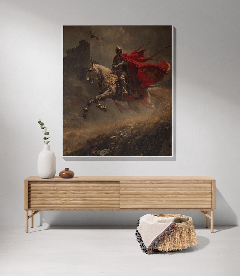 a painting of a man riding a horse