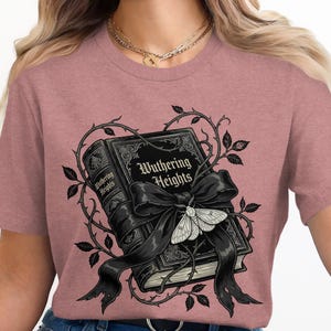 Wuthering Heights T-Shirt Sweatshirt, Emily Bronte, Gothic Literature, Classic Literature, Dark Academia, Book Lover Gift, Gothic Decor Heather Mauve