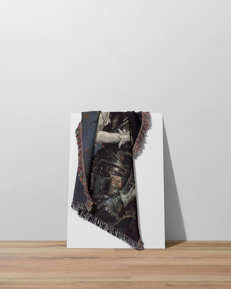 a picture of a person with a knife on a table