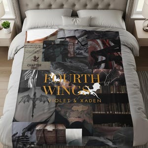 Fourth Wings Violet and Xaden Blanket, Fourth Wings Cozy Throw, Violet and Xaden Fan Gift, Book Lover Gift, Reader Blanket