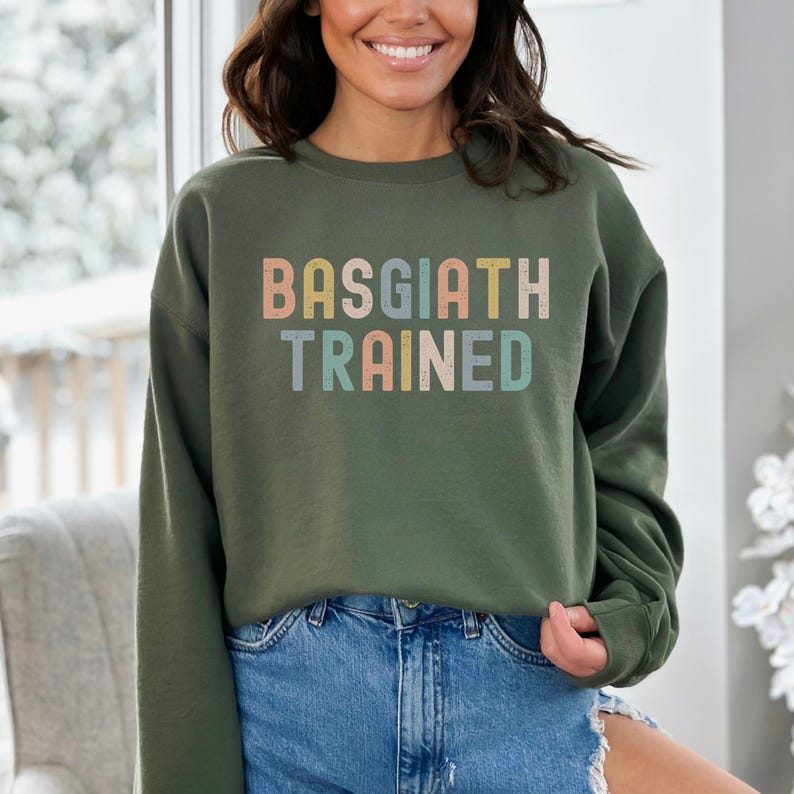 Basgiath Trained Sweatshirt, Fourth Wing Merch, Fantasy Bookish Cozy Pullover for Book Lovers Violet Sorrengail Onyx Storm Perfect Gift image 3