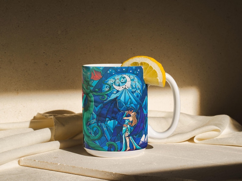 a cup with a lemon slice on top of it