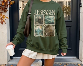 Throne of Glass Terrasen T-Shirt, Aelin White Stag Fantasy Bookish Sweatshirt, Vintage Stamp SJM Reader Fan Gift