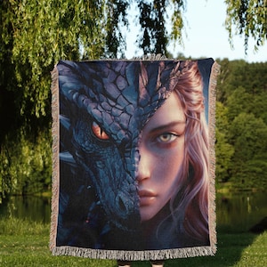 Fourth Wing Woven Blanket Violet Sorrengail Dragon Rider Throw Basgiath War College Fantasy Bookish Gift for Romantasy Readers