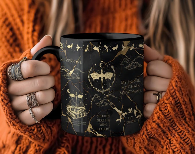 Fourth Wing Mug Bookish Dragon Mug Romantasy Mug for Xaden Riorson Fans BookTok Mug Gift for Wife Cute Bookish Mug Book Lover Gift