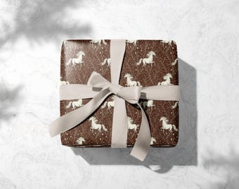 Horse Wrapping Paper, Equestrian Gift Wrap, Rustic Horse Decor, Animal Wrapping, Vintage Horse Design, Nature Gift Wrap, Elegant Gift